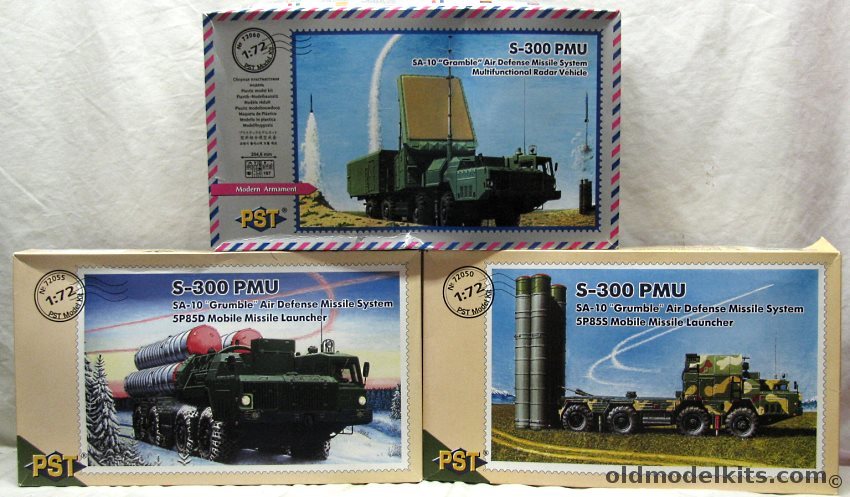 PST 1/72 SA-10 Grumble Air Defense Missile System 72060 S-300 PMU Radar / 72055  Mobile Missile Launcher 5P85D / 72050 Mobile Missile Launcher 5P85S plastic model kit